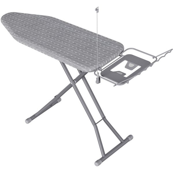 SONGMICS Bügelbrett Bügelbrett höhenverstellbar, Bügeltisch, 100% Baumwolle, 122 x 38 cm Bügelfläche, höhenverstellbar, mit Kabelhalter, Haken