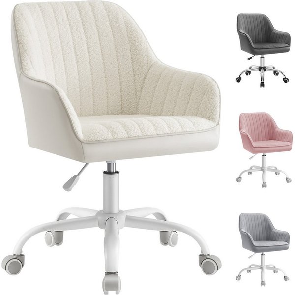 SONGMICS Bürostuhl Schminkstuhl, Homeoffice Stuhl, für Arbeitszimmer, höhenverstellbar, Schaumstoffpolsterung, Bar