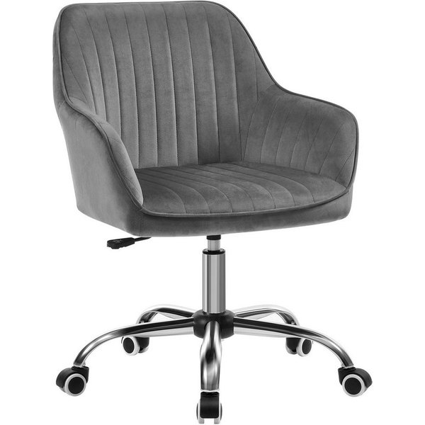 SONGMICS Bürostuhl Schminkstuhl, Homeoffice Stuhl, für Arbeitszimmer, Schaumstoffpolsterung, mit Samtbezug, Bar