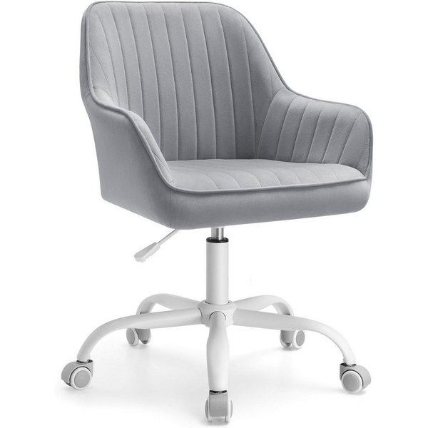 SONGMICS Bürostuhl Schminkstuhl, Homeoffice Stuhl, für Arbeitszimmer, Schaumstoffpolsterung, mit Samtbezug, Bar