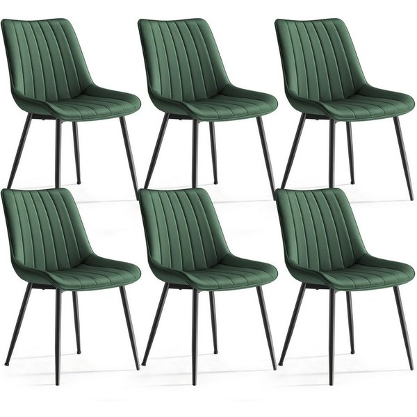 SONGMICS Esszimmerstuhl Küchenstuhl aus Samt, Polsterstuhl mit Armlehnen, Loungesessel (6 St), bis 120 kg belastbar, für Esszimmer, Küche, Stahlbeine, Polsterst