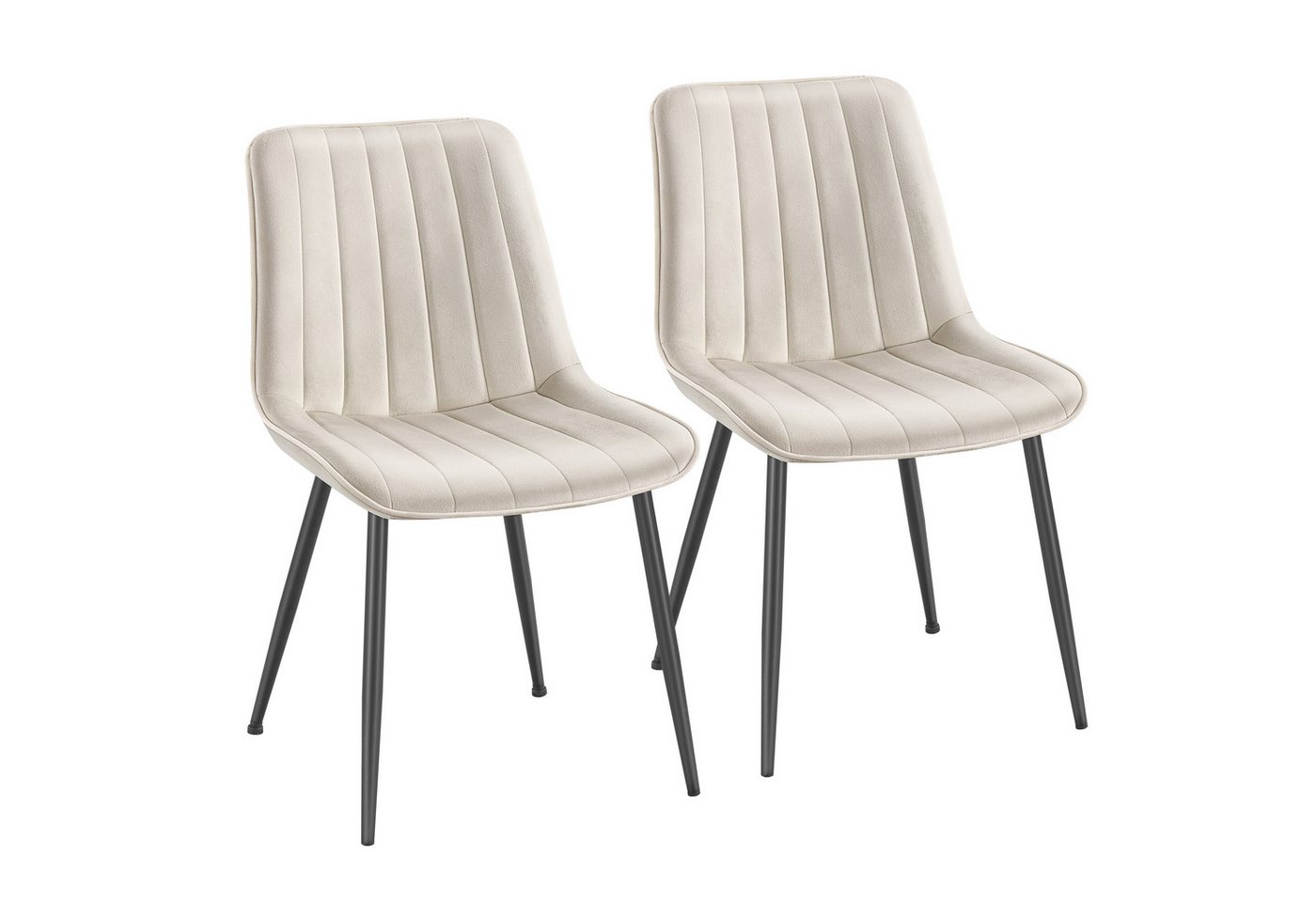 SONGMICS Esszimmerstuhl Küchenstuhl aus Samt, Polsterstuhl mit Armlehnen, Loungesessel (2 St), bis 120 kg belastbar, für Esszimmer, Küche, Stahlbeine, Polsterst – Bild 2 von 5