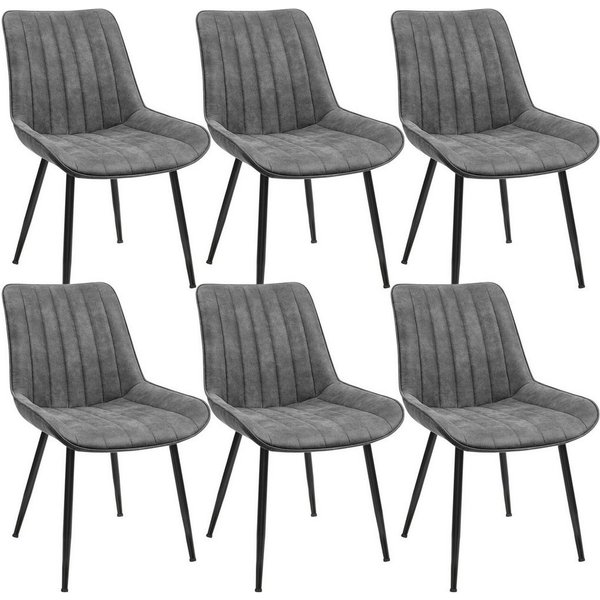 SONGMICS Esszimmerstuhl Küchenstuhl aus Samt, Polsterstuhl mit Armlehnen, Loungesessel (6 St), Küchenstuhl, Samt,Polsterstuhl, bis 120 kg, ERGONOMISCHES DESIGN