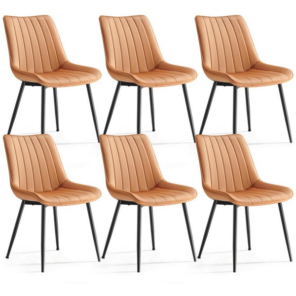 SONGMICS Esszimmerstuhl Küchenstuhl aus Samt, Polsterstuhl mit Armlehnen, Loungesessel (6 St), bis 120 kg belastbar, für Esszimmer, Küche, Stahlbeine, Polsterst