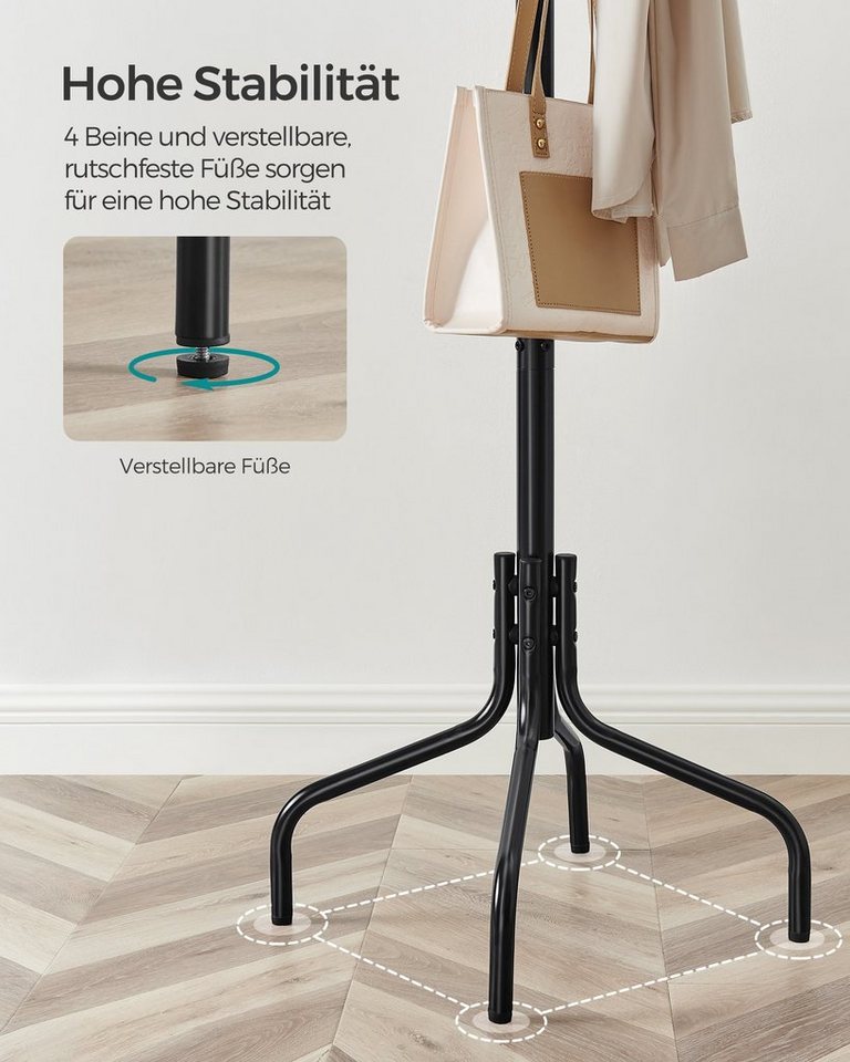 SONGMICS Garderobenständer Kleiderständer, aus Metall, mit 12 Haken, Garderobe, 4 Beine – Bild 5 von 5