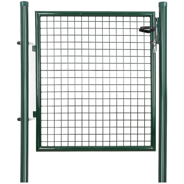 SONGMICS Gartentor Gartentür abschließbar, verzinkter Stahl, robust und langlebig, Tür 87 x 90 cm, rundes Rohr