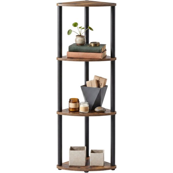 SONGMICS HOME Eckregal Standregal, werkzeuglose Montage, Wohnzimmer, Schlafzimmer, Küche, Eckregal mit 5 Ebenen, Regal, 38,3 x 27 x 139 cm