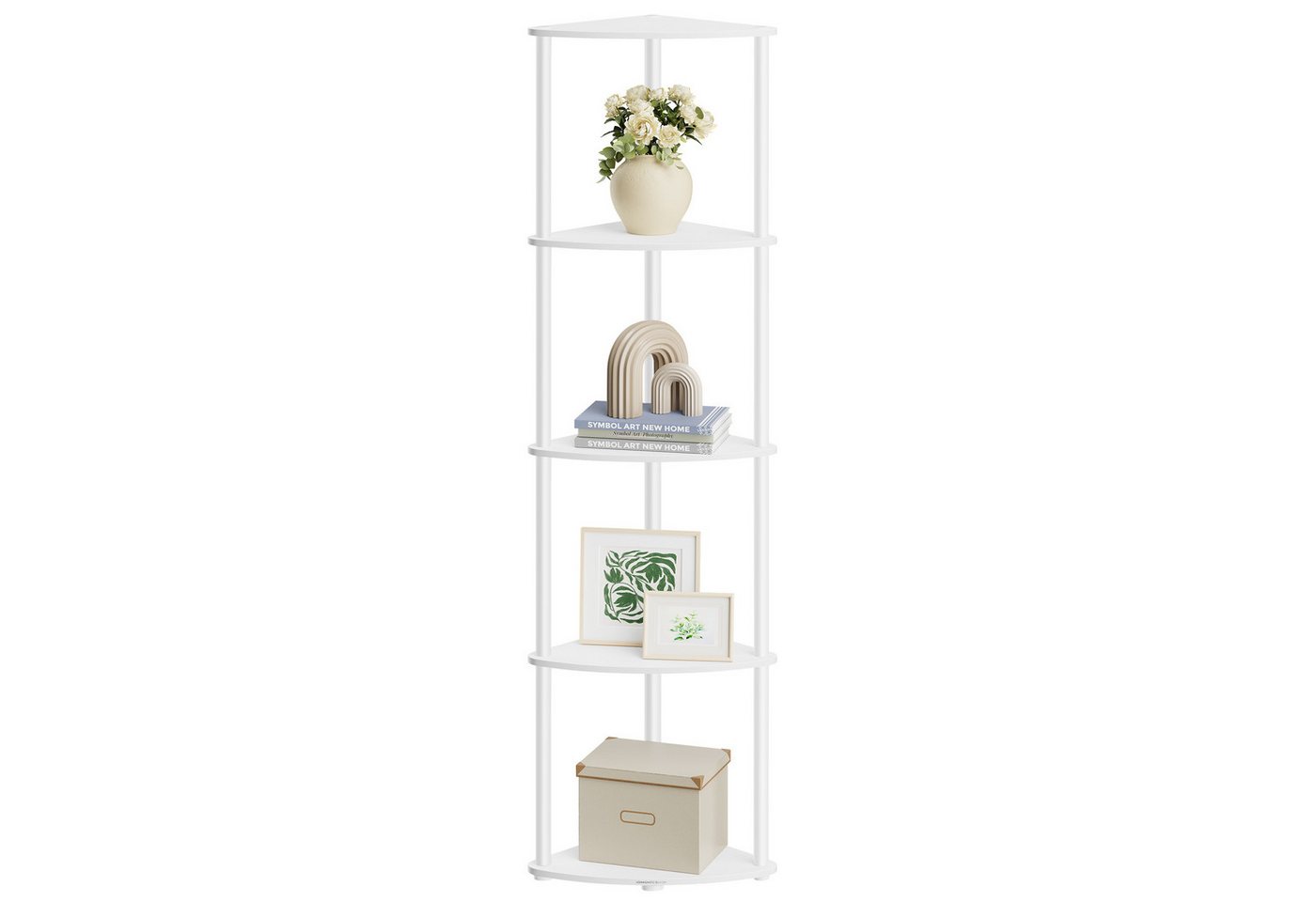 SONGMICS HOME Eckregal Standregal, werkzeuglose Montage, Wohnzimmer, Schlafzimmer, Küche, Eckregal mit 5 Ebenen, Regal, 38,3 x 27 x 139 cm – Bild 2 von 5