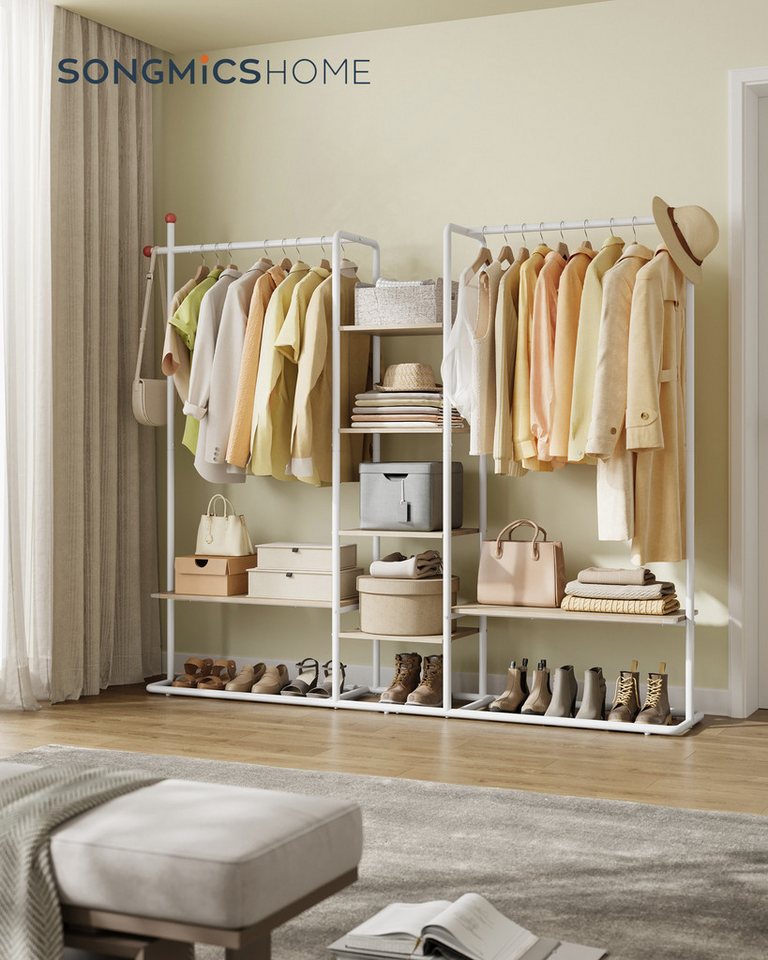 SONGMICS HOME Kleiderständer, Garderobenständer, offener Kleiderschrank, Haken in Streichholz-Form – Bild 2 von 5