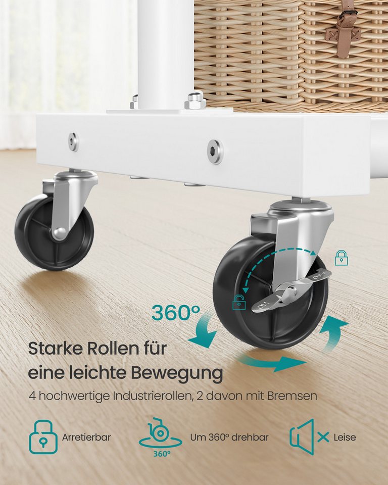 SONGMICS Kleiderständer Kleiderstange, Garderobenständer, mit 2 Rollen mit Bremse, bis 50/90 kg Belastbar – Bild 5 von 5