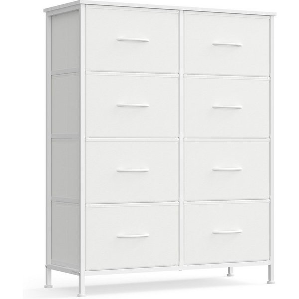 SONGMICS Kommode Schrank, Aufbewahrungsschrank, für Schlafzimmer, Flur, Wohnzimmer, Stahl, 8 Schubladen