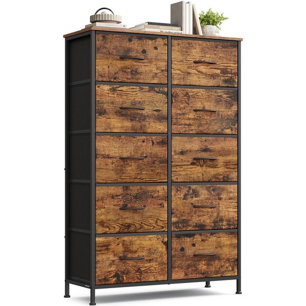 SONGMICS Kommode Schrank, Aufbewahrungsschrank, für Schlafzimmer, Flur, Wohnzimmer, Industrie-Stil