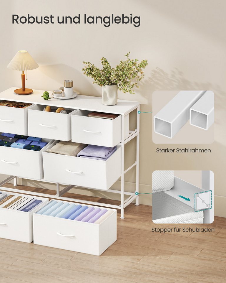 SONGMICS Kommode Schrank, Aufbewahrungsschrank, für Schlafzimmer, Flur, Wohnzimmer, Stahl, 7 Schubladen – Bild 5 von 5