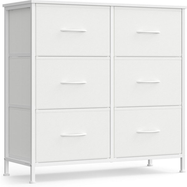 SONGMICS Kommode Schrank, Aufbewahrungsschrank, für Schlafzimmer, Flur, Wohnzimmer, Stahl, 6 Schubladen