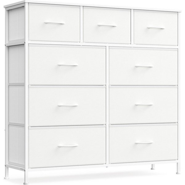 SONGMICS Kommode Schrank, Aufbewahrungsschrank, für Schlafzimmer, Flur, Wohnzimmer, Stahl, 7 Schubladen