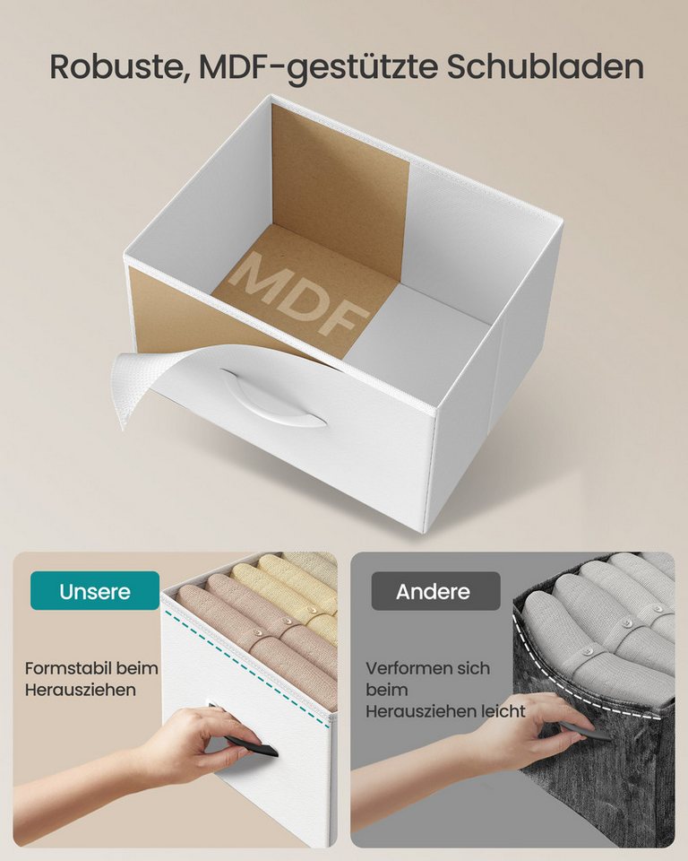 SONGMICS Kommode Schrank, Aufbewahrungsschrank, für Schlafzimmer, Flur, Wohnzimmer, Stahl, 7 Schubladen – Bild 4 von 5