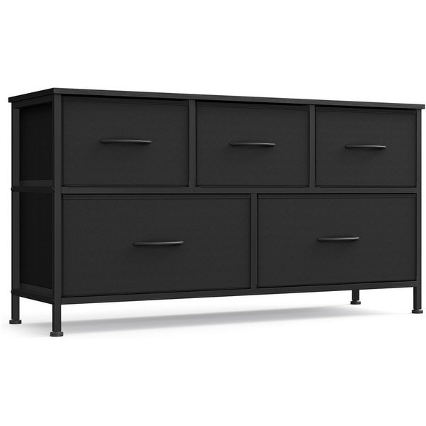 SONGMICS Kommode Schrank, Aufbewahrungsschrank, für Schlafzimmer, Flur, Wohnzimmer, Stahl, 5 Schubladen