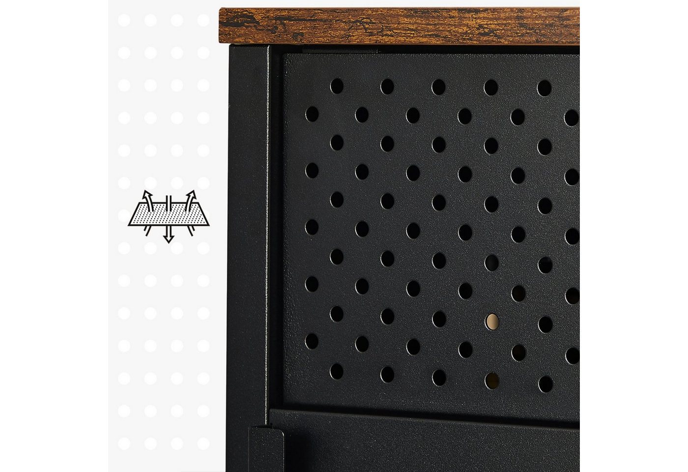 SONGMICS Lowboard Fernsehtisch, mit 3 Einlegeböden, Wohnzimmer, bis zu 55 Zoll, 120cm – Bild 4 von 5
