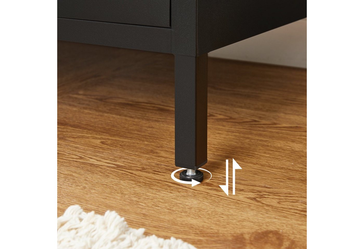 SONGMICS Lowboard Fernsehtisch, mit 3 Einlegeböden, Wohnzimmer, bis zu 55 Zoll, 120cm – Bild 5 von 5