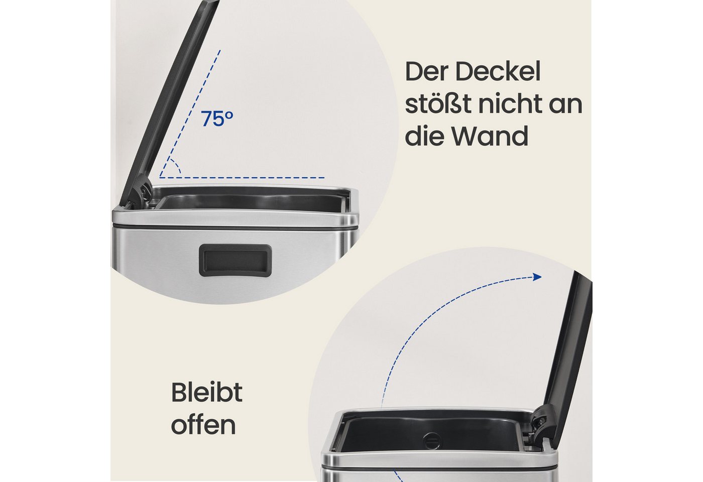 SONGMICS Mülleimer mit sanfter Deckelschließung – Bild 4 von 5