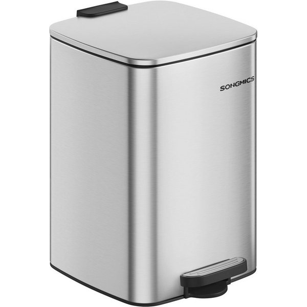SONGMICS Mülleimer Tretmülleimer, Stahl, mit Inneneimer 20L/30L, Softclose, Offenhaltefunktion, 20 Liter Abfalleimer