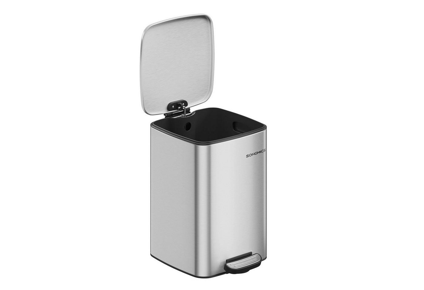 SONGMICS Mülleimer Tretmülleimer, Stahl, mit Inneneimer 20L/30L, Softclose, Offenhaltefunktion, 20 Liter Abfalleimer – Bild 3 von 5