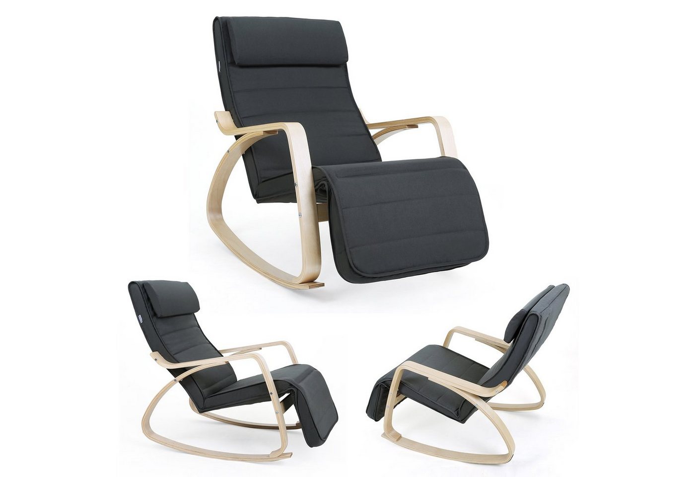 SONGMICS Schaukelsessel, Relaxsessel, Relaxstuhl, verstellbare Fußstütze – Bild 2 von 5