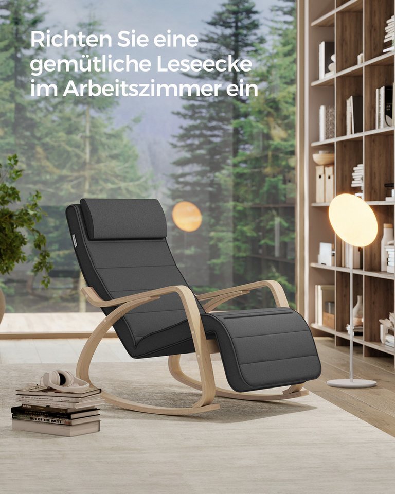 SONGMICS Schaukelsessel, Relaxsessel, Relaxstuhl, verstellbare Fußstütze – Bild 5 von 5