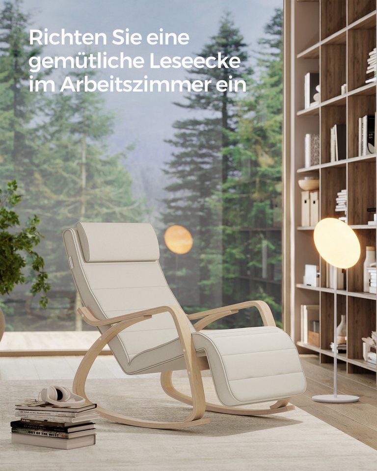SONGMICS Schaukelsessel, Relaxsessel, Relaxstuhl, verstellbare Fußstütze – Bild 2 von 5