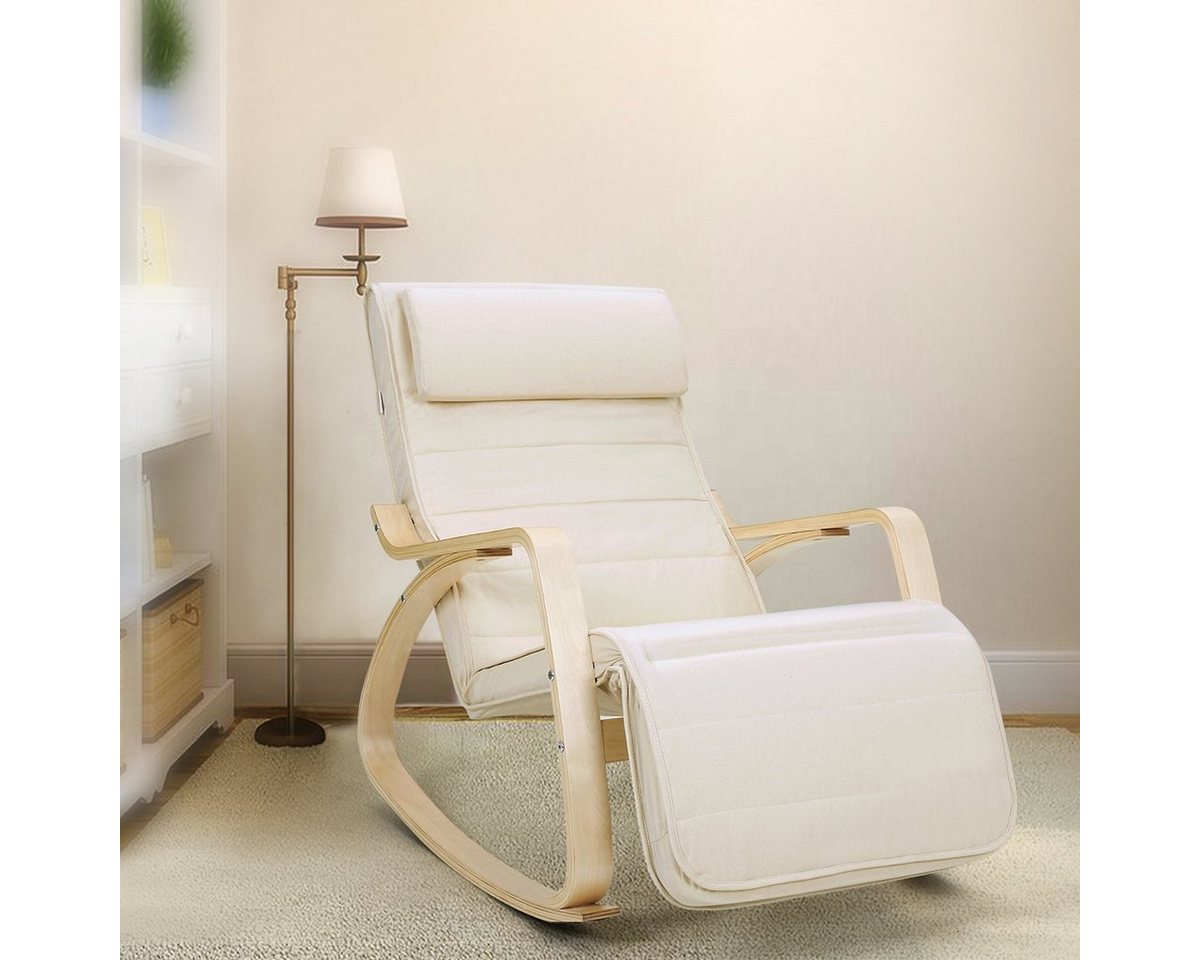 SONGMICS Schaukelsessel, Relaxsessel, Relaxstuhl, verstellbare Fußstütze – Bild 4 von 5