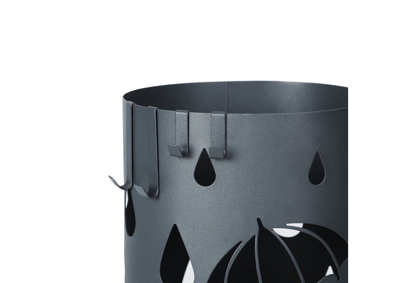 SONGMICS Schirmständer Regenschirmständer Wasserauffangschale herausnehmbar, mit Wasserauffangschale und Haken, 49 x 19,5 cm – Bild 5 von 5