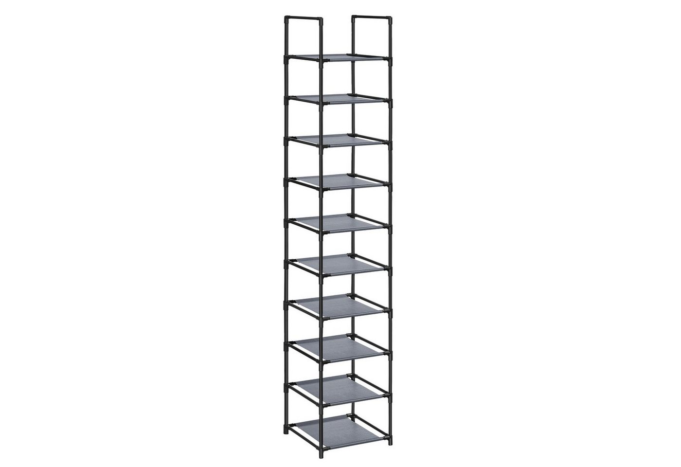 SONGMICS Schuhregal Schuhablage, 10 Ebenen, für 20 Paar Schuhe und Stiefel, 33 x 33 x 173 cm, für Flur, Schlafzimmer, schmal, Metallgestell – Bild 2 von 5