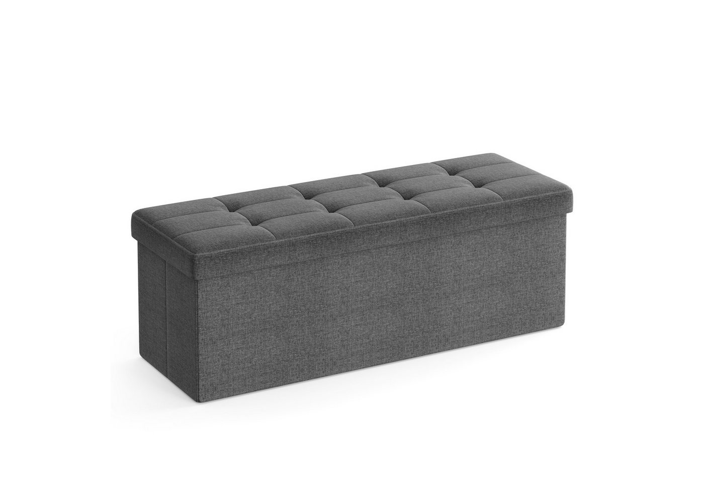 SONGMICS Sitzbank sitzhocker, 76/110cm mit Stauraum, klappbare Sitztruhe, Fußbank – Bild 2 von 5