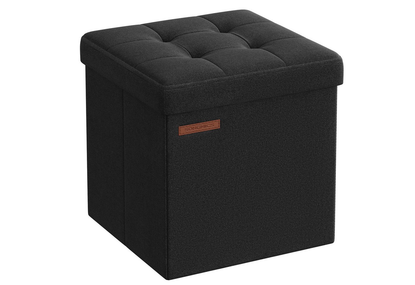 SONGMICS Sitzhocker kleine klappbare Sitzbank, für Wohnzimmer Schlafzimmer Schlafsaal (1 St), mit Stauraum, 30 x 30 x 30 cm, Aufbewahrungsbox, bis 130 kg belast – Bild 2 von 5