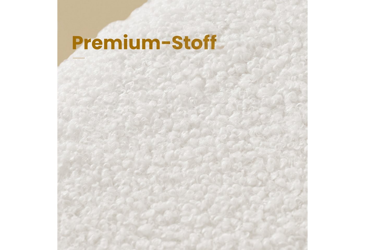 SONGMICS Sitzhocker mit Stauraum, Sitzhocker mit Holzbeinen, Runder Polsterhocker, Teddy-Fleece, 31 x 31 x 29 cm – Bild 4 von 5