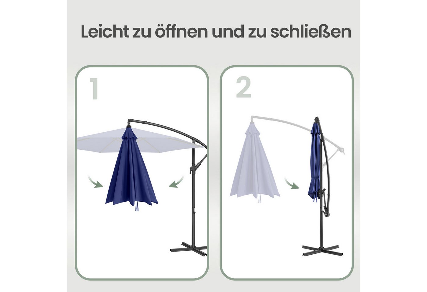 SONGMICS Sonnenschirm Ampelschirm, 300 cm d, Terrasse, Garten, UV-Schutz UPF 50+, Sonnenschutz Balkon – Bild 5 von 5