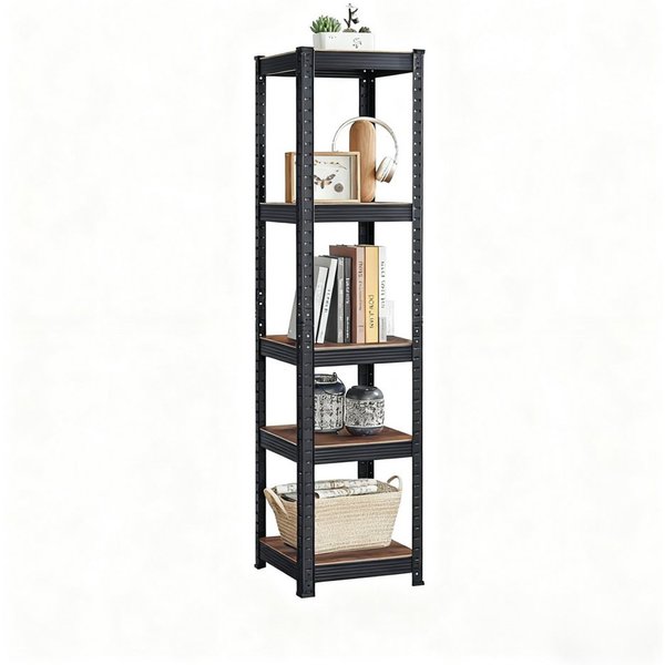 SONGMICS Standregal 5 Ablagen, verstellbar, 37 x 37 x 150 cm, bis 400 kg belastbar, 1-tlg., Bücherregal, Lagerregal, für Küche, Wohnzimmer