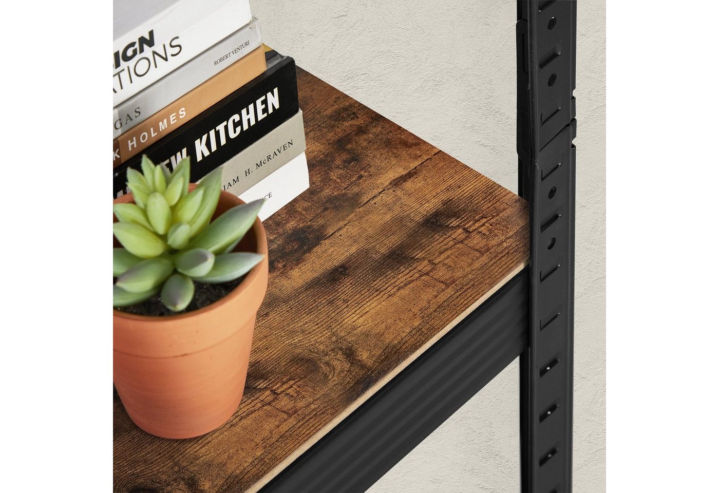SONGMICS Standregal 5 Ablagen, verstellbar, 37 x 37 x 150 cm, bis 400 kg belastbar, 1-tlg., Bücherregal, Lagerregal, für Küche, Wohnzimmer – Bild 5 von 5