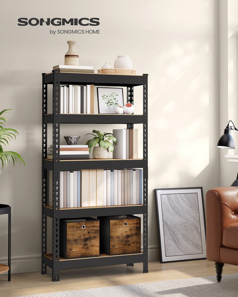 SONGMICS Standregal Bücherregal, Lagerregal, Regal mit 5 Ablagen, verstellbar, für Küche, Wohnzimmer – Bild 2 von 5
