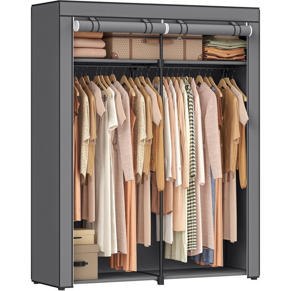 SONGMICS Stoffschrank Stoffschrank mit 2 Kleiderstangen, faltbare Garderobe, 1 er/2er Set