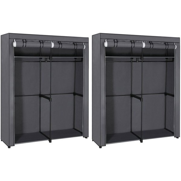 SONGMICS Stoffschrank Stoffschrank mit 2 Kleiderstangen, faltbare Garderobe, 1 er/2er Set