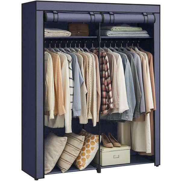 SONGMICS Stoffschrank Stoffschrank mit 2 Kleiderstangen, faltbare Garderobe, 1 er/2er Set