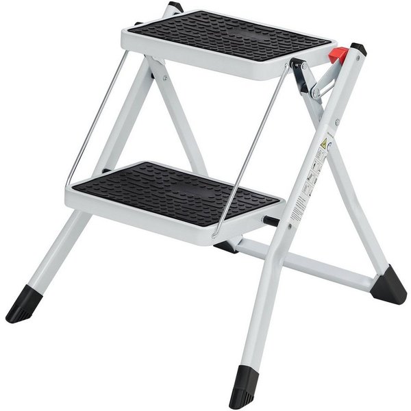 SONGMICS Trittleiter Klapptritt, Leiter mit 2 Stufen, einfach zu verstauen, bis 150 kg