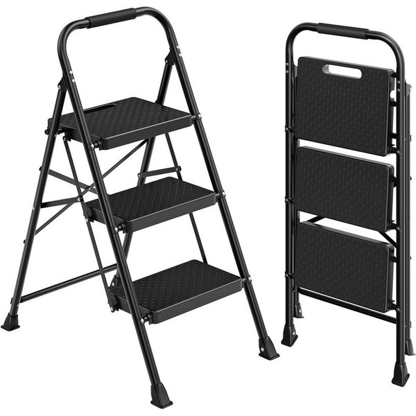 SONGMICS Trittleiter Klapptritt Klappbar, 2 Rutschfeste Stufen, bis 150 kg Belastbar, 114 x 45,5 x 7,5 cm, Haushaltsleiter