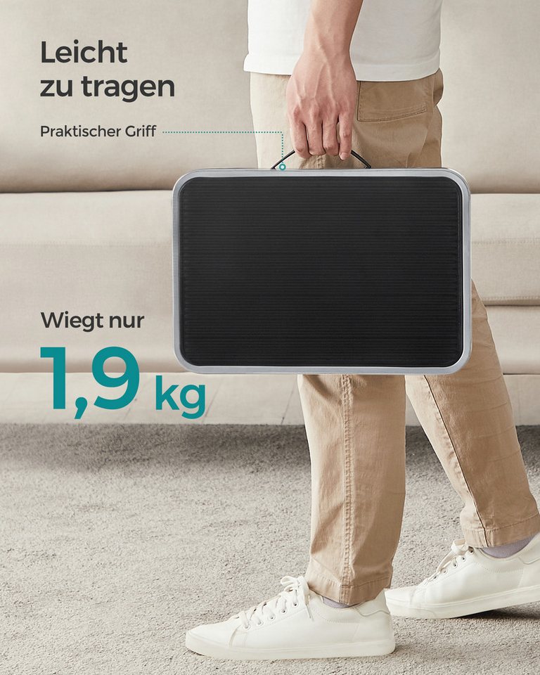 SONGMICS Trittleiter Tritthocker Trittleiter (Klapptritt, einstufige Leiter aus Stahl, rutschfeste Trittfläche), bis zu 150 kg belastbar, Größe ausgeklappt 45,5 – Bild 4 von 5
