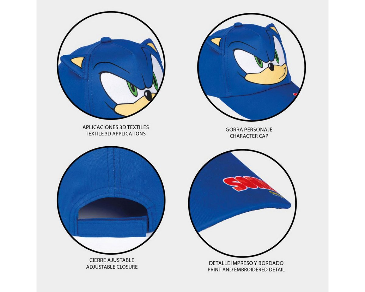 Sonic The Hedgehog Baseball Cap Kinder Cap Baseballkappe mit Applikationen für Alltag und Sport – Bild 4 von 4