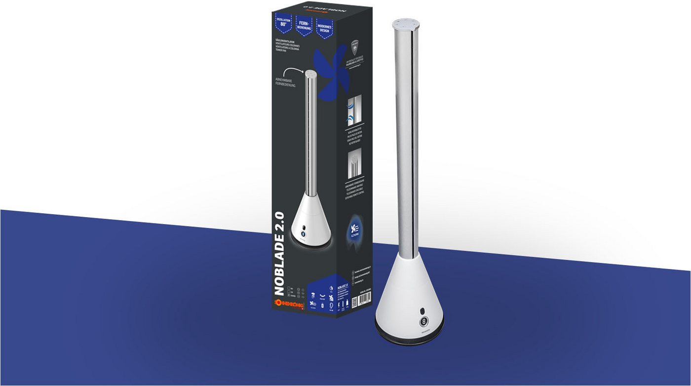 Sonnenkönig Turmventilator Noblade 2.0, Leistung 26W, starker Air Modus, Touch-Funktion, 8h Timer, Schlafmodus, Fernbedienung, 9 Ventilationsstufen – Bild 5 von 5