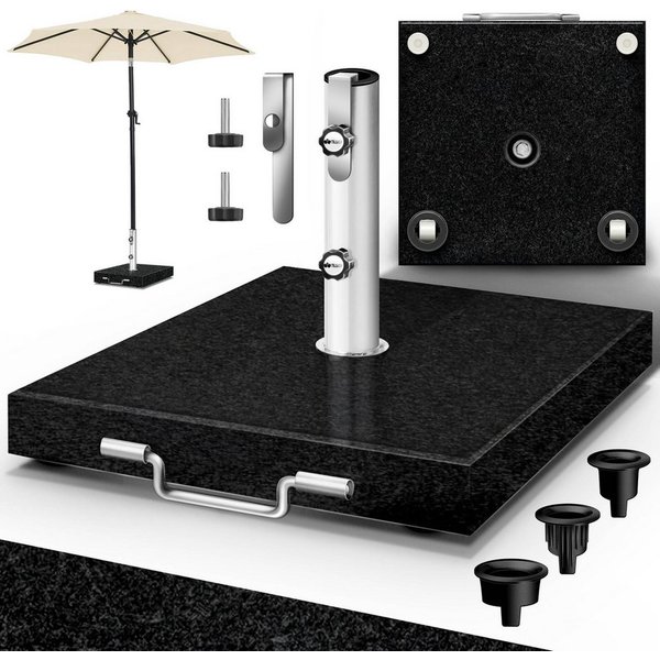 tillvex Sonnenschirm tillvex Granit Sonnenschirmständer, Balkonschirmständer für Schirmstöcke 16-48 mm & 300cm Schirmdurchmesser, Sonnenschirm, Granit Sonnensch