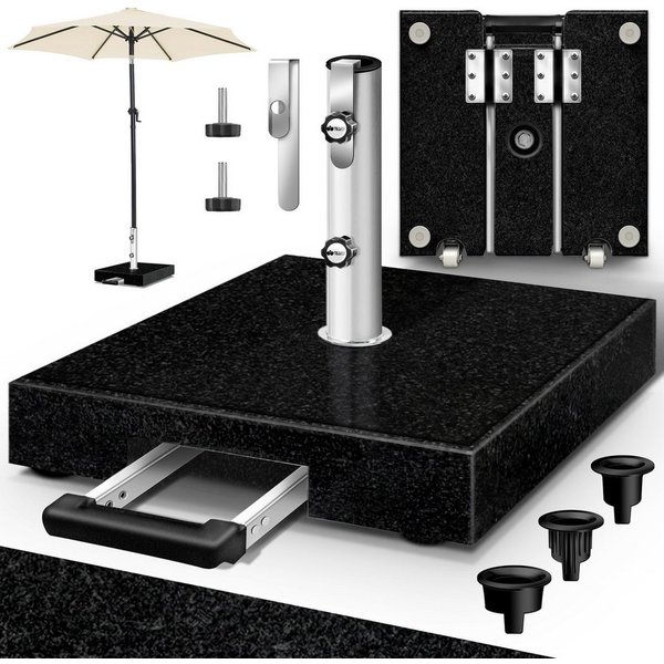 tillvex Sonnenschirm tillvex Granit Sonnenschirmständer, Balkonschirmständer für Schirmstöcke 16-48 mm & 300cm Schirmdurchmesser, Sonnenschirm, Granit Sonnensch