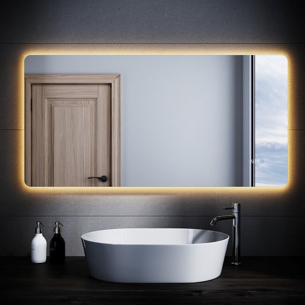 SONNI Badspiegel LED Badspiegel mit Touch, 3 Lichtfarben, Anti-Beschlag, 70-120cm Gedächtnisfunktion Badezimmerspiegel mit Beleuchtung